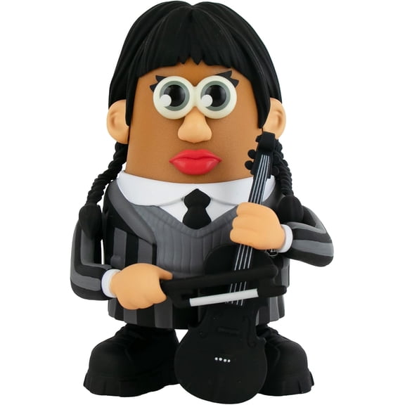 Poptaters Wednesday - The Addams Family - Wednesday Addams - Includes 16 Removable, Interchangeable Facial and Body Parts Including one Surprise Potato Head Original Piece!