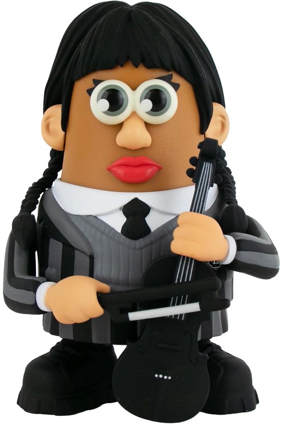 Poptaters Wednesday - The Addams Family - Wednesday Addams - Includes 16 Removable, Interchangeable Facial and Body Parts Including one Surprise Potato Head Original Piece!