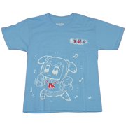 Pop Team Epic Mens T-Shirt- Outlined Giant Character Front & Back (3X-Large)
