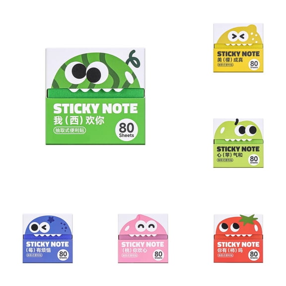 Pop Up Transparent Sticky Notes 3×3, 80Sheet Funny Cute Sticky Notes, Self-Stick Note Pad with Strong Adhesion, Office Stationery for Work, Study, 6 Boxes