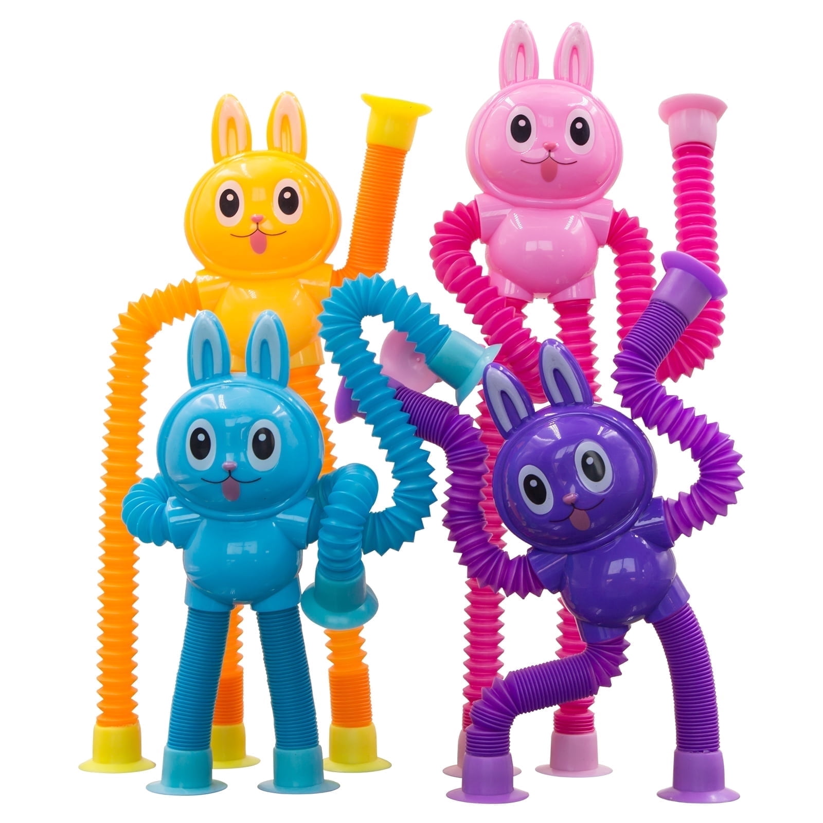 Pop Tubes Bunny Fidget Toys for Kids, 4 pack Fidget Sensory