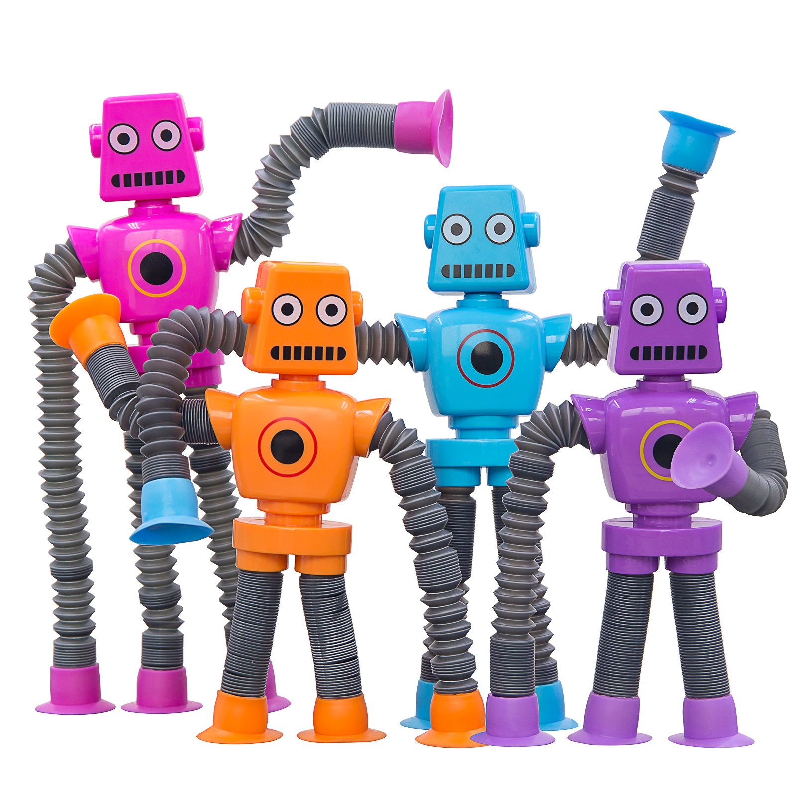 Pop Tubes Robot Fidget Toys for Kids, 4 Pack Fidget Sensory