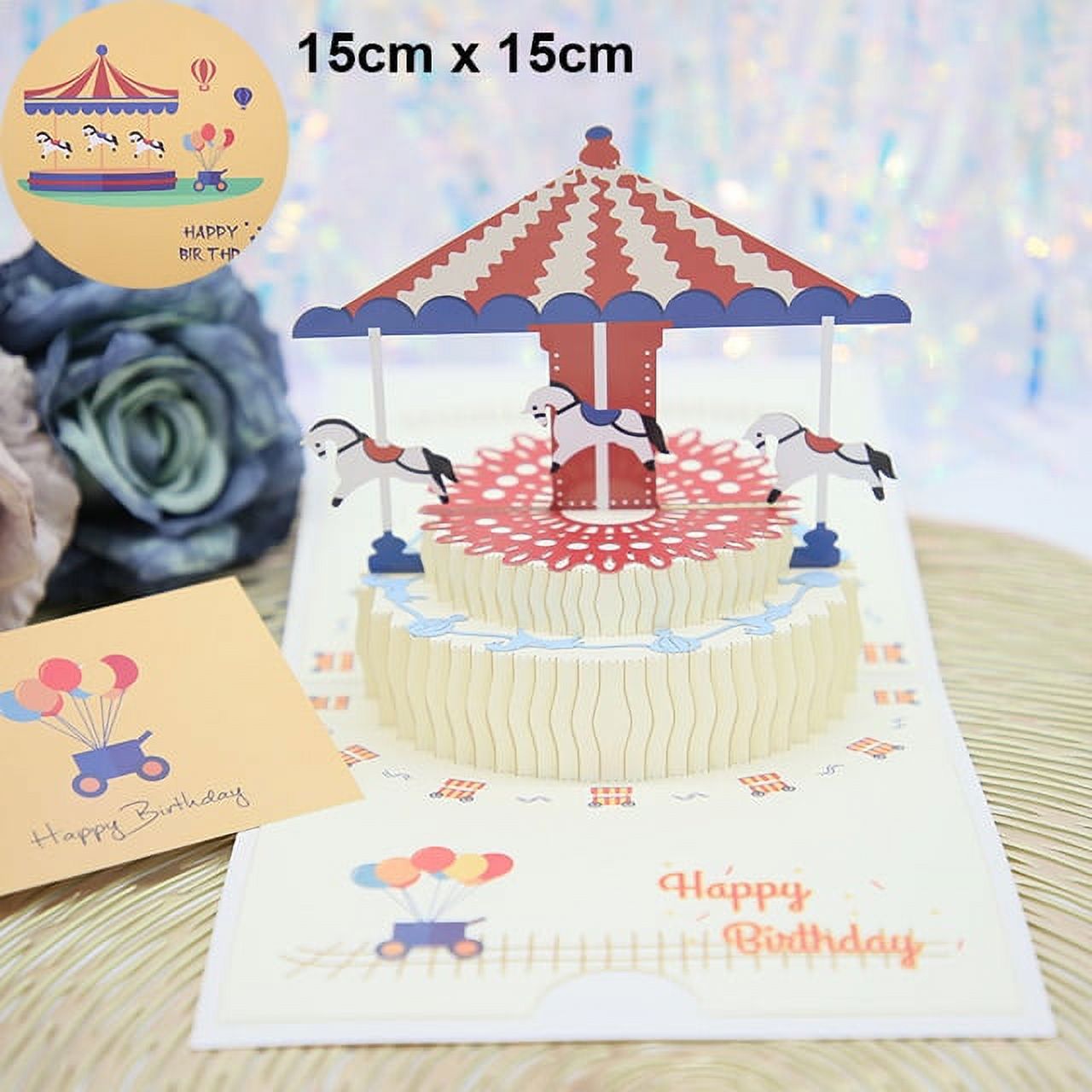 Pop UP 3D Birthday Cards World Attractions Card Business Invitation Boy Gift Greeting Tourist