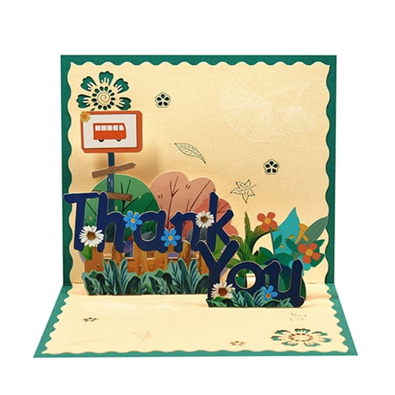 Pop-UP-Thank You Cards For Birthday Greeting Invitation Small Business Exquisite Appreciation Card Gift Decoration Cards