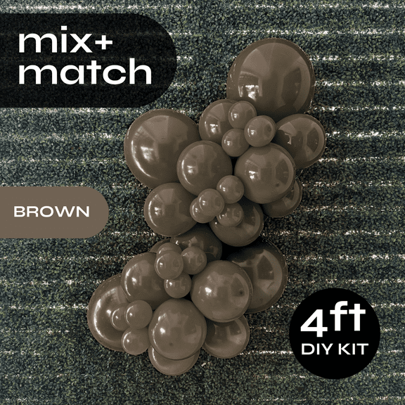 Pop Up Balloon Garland Kit, Mix & Match Brown 4ft Professional Grade Latex Balloon Arch