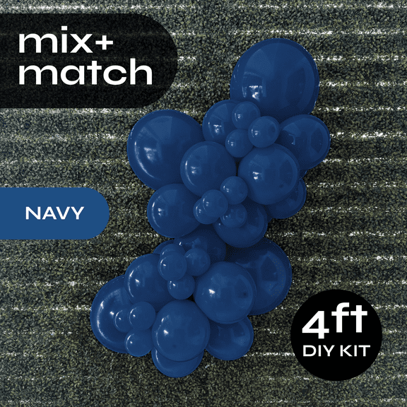 Pop Up Balloon Garland Kit, Mix & Match Navy 4ft Professional Grade Latex Balloon Arch