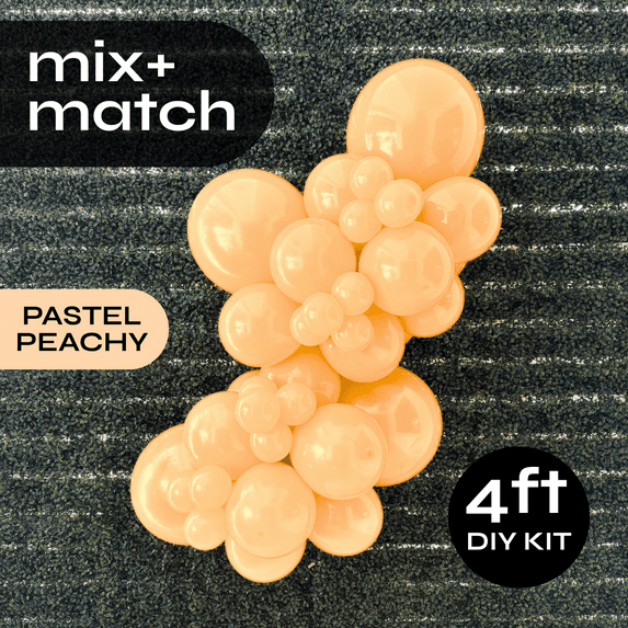Pop Up Balloon Garland Kit, Mix & Match Pastel Peachy 4ft Professional Grade Latex Balloon Arch