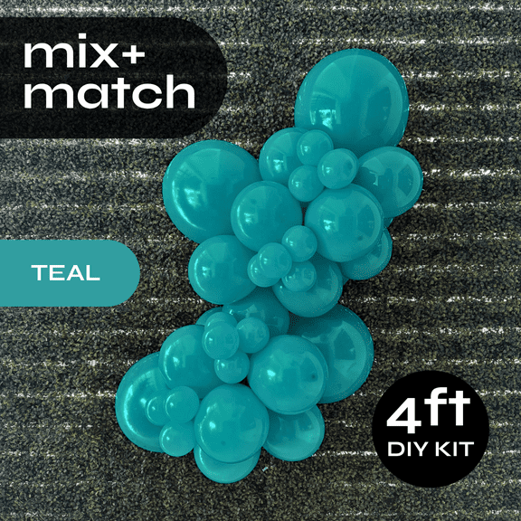 Pop Up Balloon Garland Kit, Mix & Match Teal 4ft Professional Grade Latex Balloon Arch