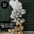 thumbnail image 1 of Pop Up Balloons - New Years Balloon Garland Kit Champagne Silver Gold White 6ft professional grade latex balloons, 1 of 9