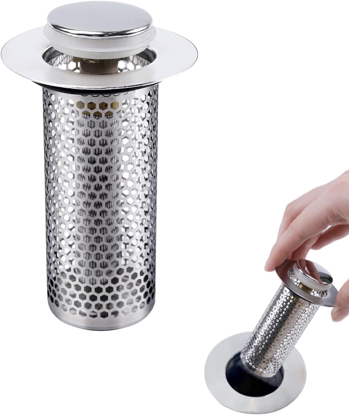 Pop Up Bathroom Sink Drain Strainer Hair Catcher, Sink Drain Stopper ...