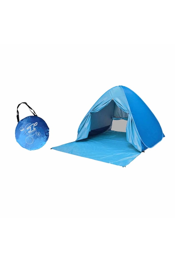 Pop Up Beach Tent Sun Shelter, 2-3 Person UV Protection Windproof Canopy Cabana for Adults Outdoor Camping Fishing Hiking Picnic(Sky Blue,46cm)