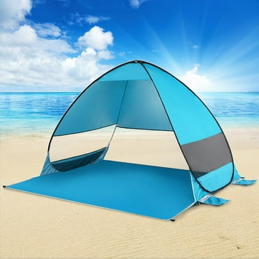 Pop Up Beach Tent UPF 50+ Sun Shelter for 2-3 Person Automatic Portable Beach Shade Tent Outdoor Cabana Sun Umbrella,Blue
