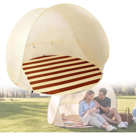 Pop-Up Beach Tent with UV Protection, Portable Shade Tents Pool UV Protection Sun Shelter for Camping Trips, Beach, Park, Fishing & Camping, Lightweight Folding Tents with Carry Bag