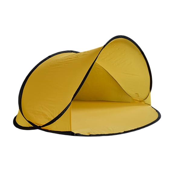 Pop Up Beach Tent Upf Sun Protection Sun Shelter Foldable Polyester Tent For Beach Park Camping Backyard(Yellow-180Cm)