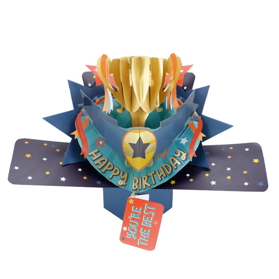 Pop Up Birthday Greeting Card - Trophy