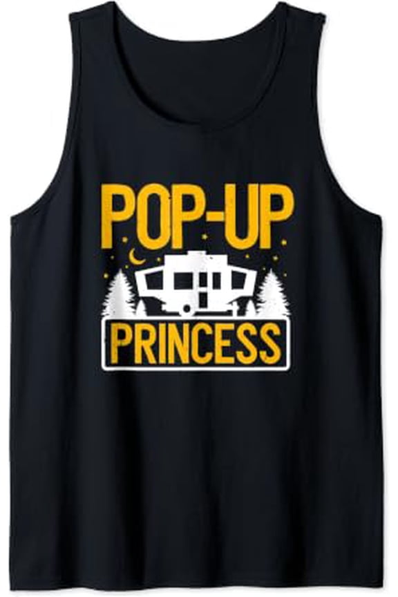 Pop Up Camper Princess Rv Camping Tent Trailer Glamper Tank Top Size S-3XL