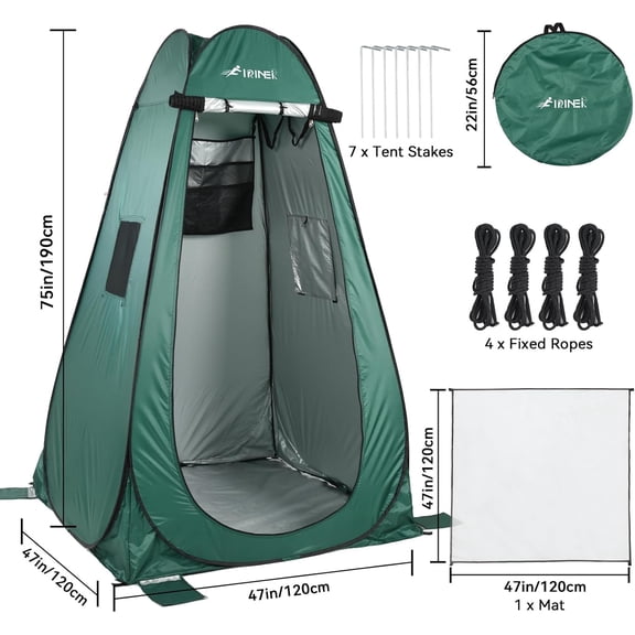 Pop Up Camping Shower Tent, Portable Dressing Changing Tent Outdoor with Carry Bag for Beach & Hiking, 75 x 48x 48
