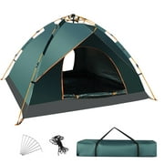Pop Up Canopy Instant Family Tents for Camping 2-4 Person Waterproof, Includes Carrying Bag and Windproof Ropes Anti-UV, Ultralight Blackout Camping Tent for Beach Camping, Hiking, Camp Outdoor