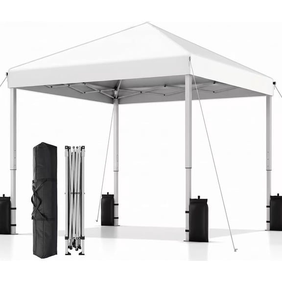 Pop Up Canopy Tent, One Push Setup, Instant Portable for Outdoor Events, Parties & Camping with Stakes, Ropes and Carry Bag