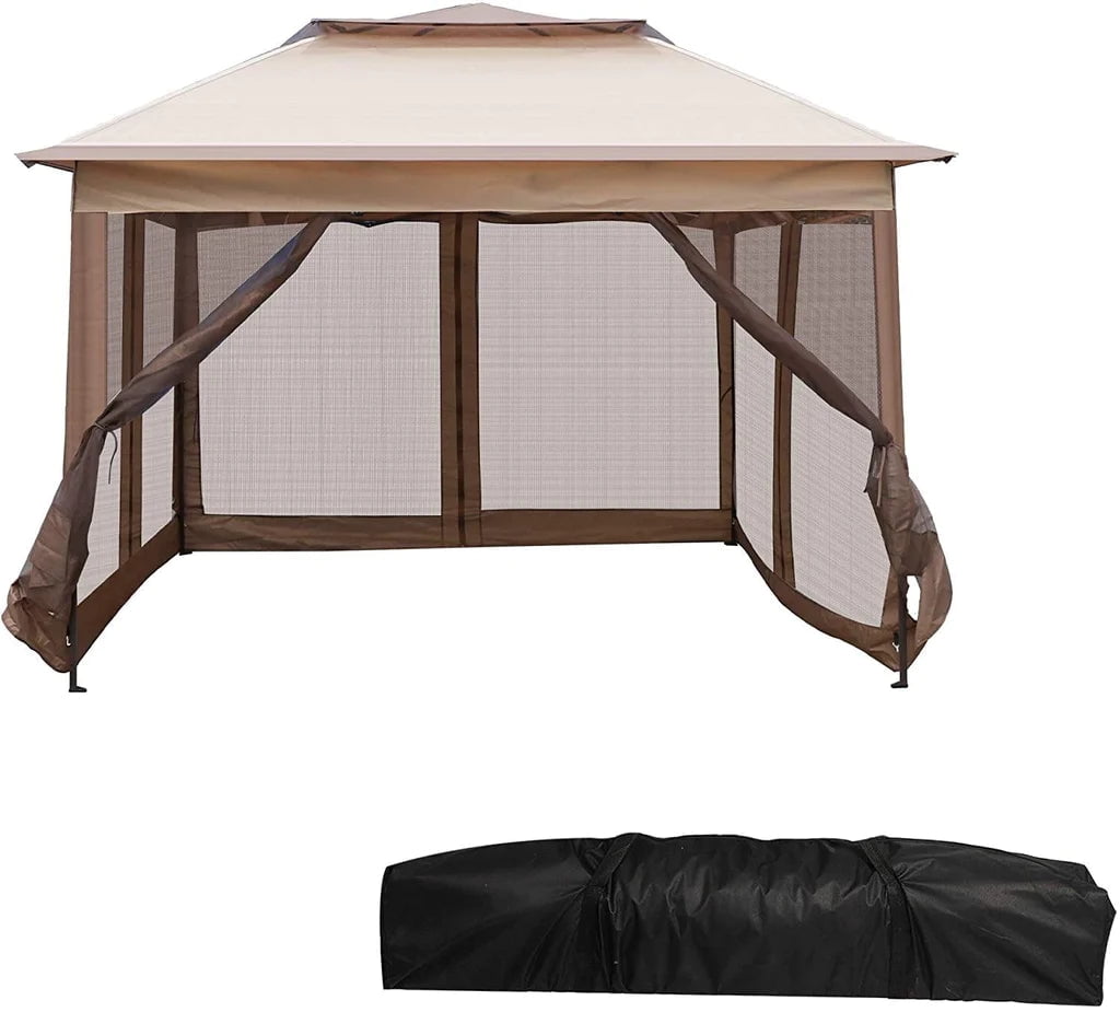 Pop Up Canopy Tent with Mesh Sidewall Height Adjustable Outdoor Gazebos