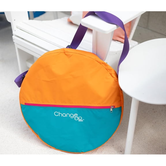 Pop-Up Changing Tent Original 50inch– Blue & Orange Portable Privacy Pod for Kids | Lightweight, Easy-Fold Changing Room for Beach, Dance, Travel – Ideal for Ages 2–10