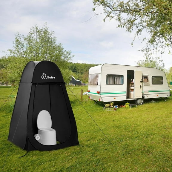 Pop Up Changing Tent for Beach, Camping - Black, 47.2" L x 47.2" W x 74.8" H