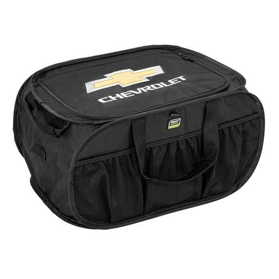 Pop Up Chevy Trunk Organizer with Easy Carry Handles, Side Pockets, and Zipper Top - 23 Inch - Chevrolet