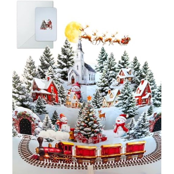 Pop Up Christmas Card, 3D Christmas Cards,Christmas Gifts Card for Friends Family$$Office