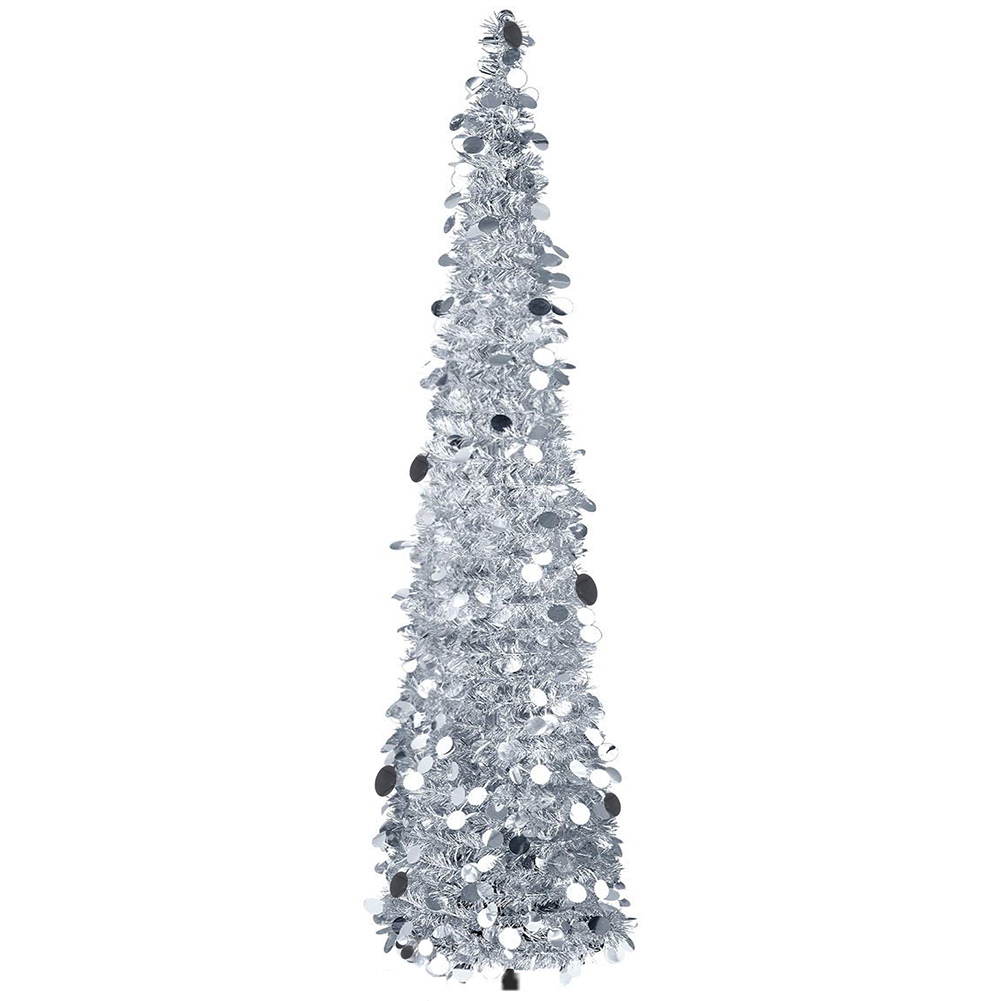 Pop Up Christmas Tree 5 FT Artificial Tinsel Christmas Trees Reusable