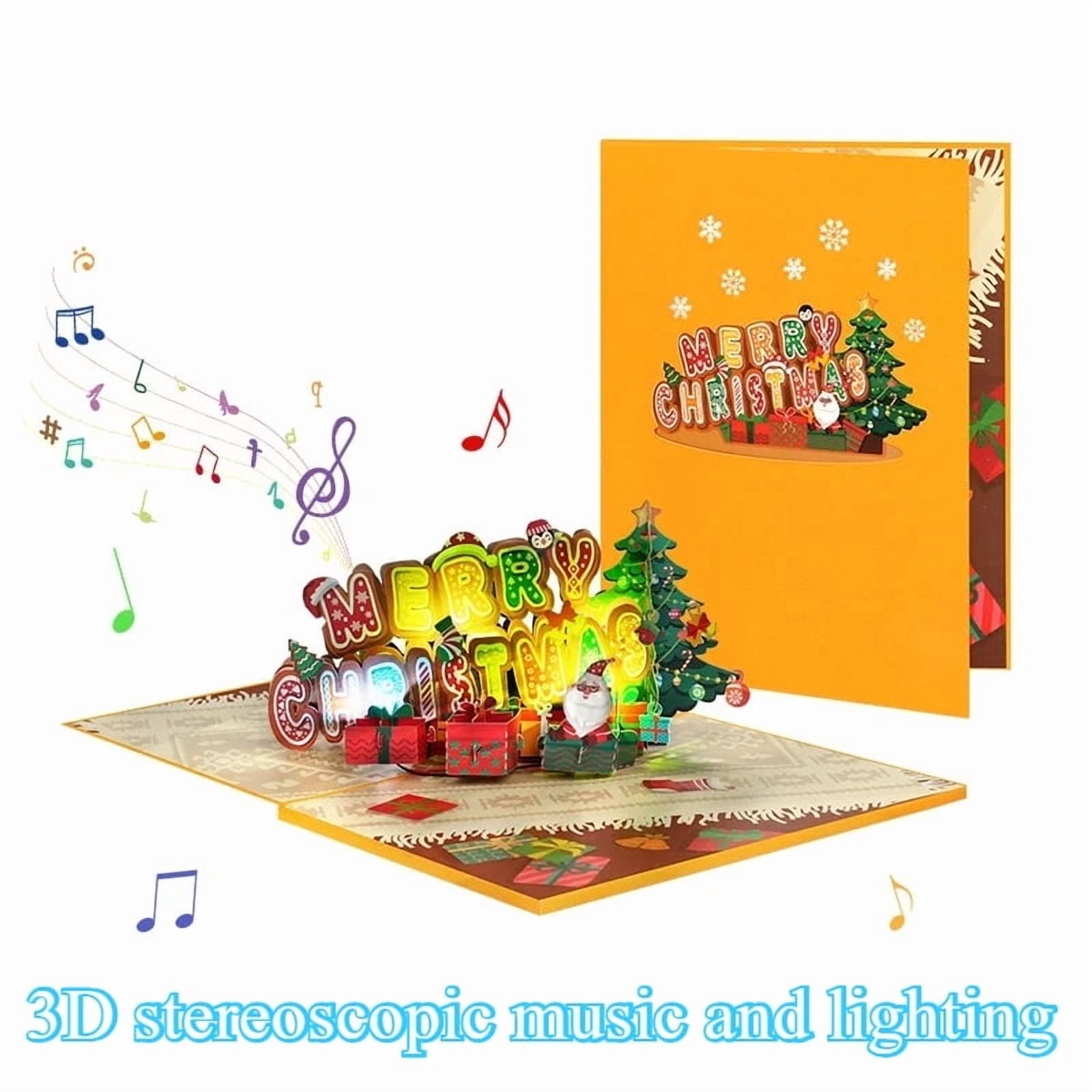 Venhoo Pop Up Christmas Cards With Lights And Music, 11