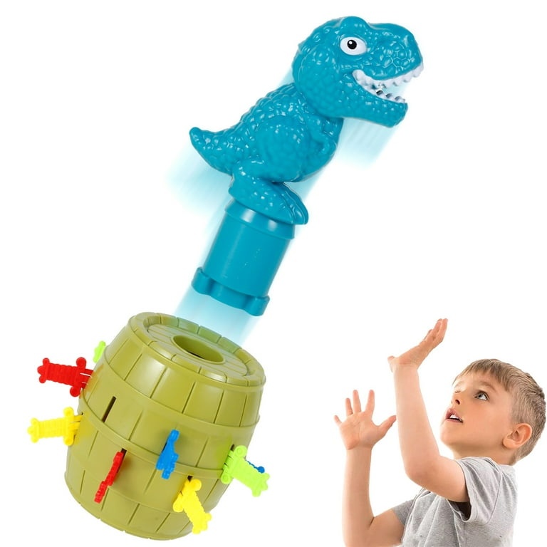 Pop Up Dinosaur Toys Dinosaur Barrel Toys Novelty Toy Tricky Spoof Game Fun Children Action Board Game Reusable Random Puzzle Game for Kids Party Over