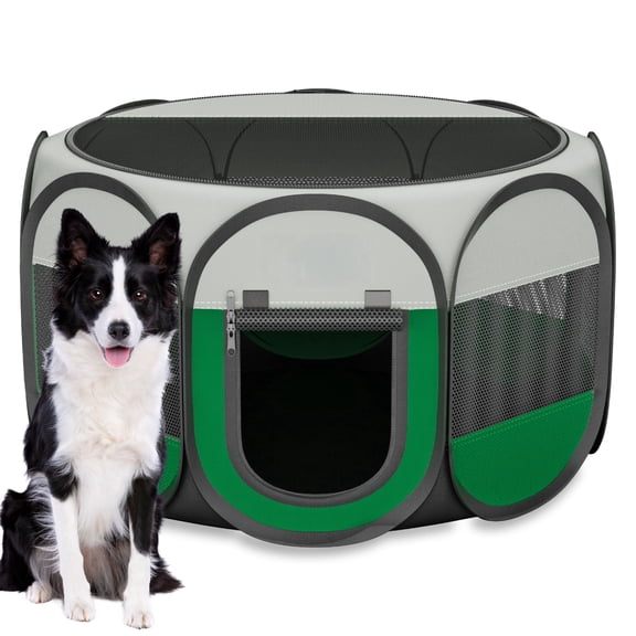 Pop-up Dog Playpen 36" Pet Dog Playpen Portable for Outdoor, Collapsible Dog Kennel Tent for Small Medium Dogs Cats, Easy Setup Travel Playpen