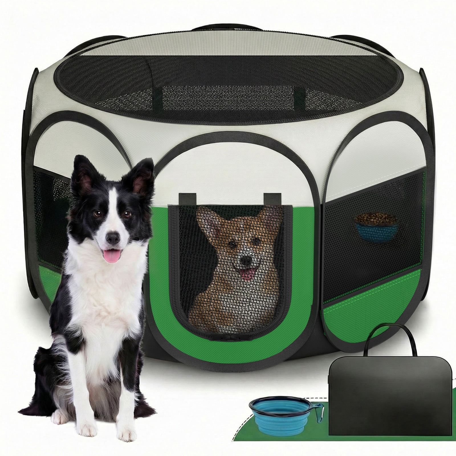 Pop-up Dog Playpen 36" Pet Dog Playpen Portable for Outdoor, Collapsible Dog Kennel Tent for Small Medium Dogs Cats, Easy Setup Travel Playpen