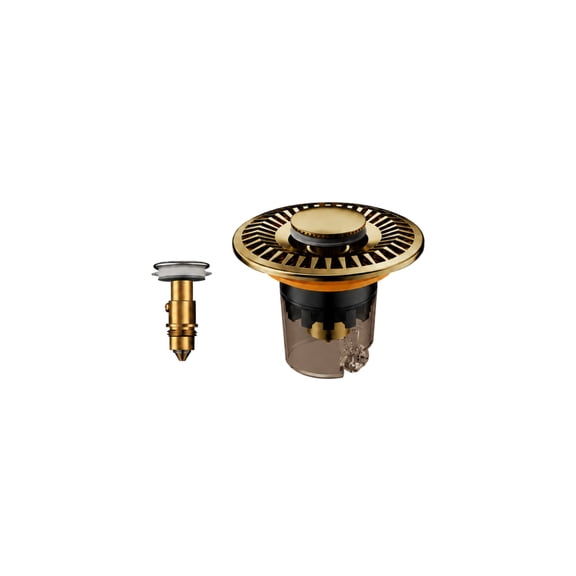 Pop Up Drain Stopper with Overflow for Bathroom Sink Durable Brass Construction Easy Installation Suitable for Most Standard Basins No Tools Required