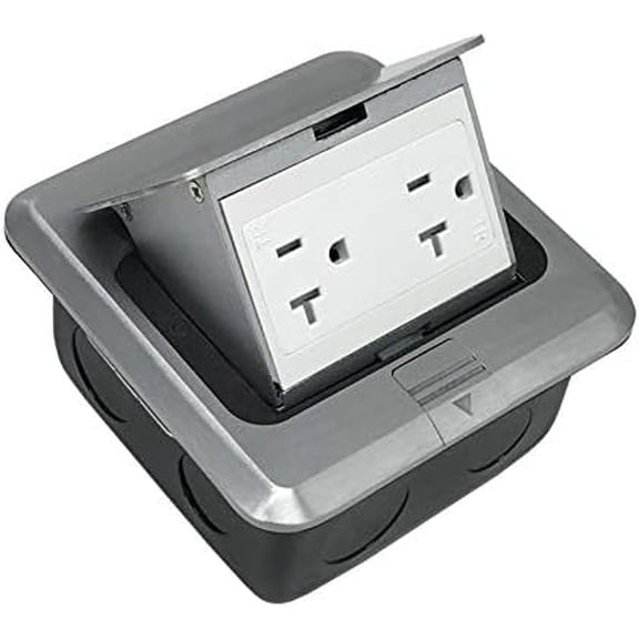 Pop Up Floor Box Countertop Box w/15A with Duplex Receptacle - Brushed-Stainless Finish$$Tools & Hardware Other