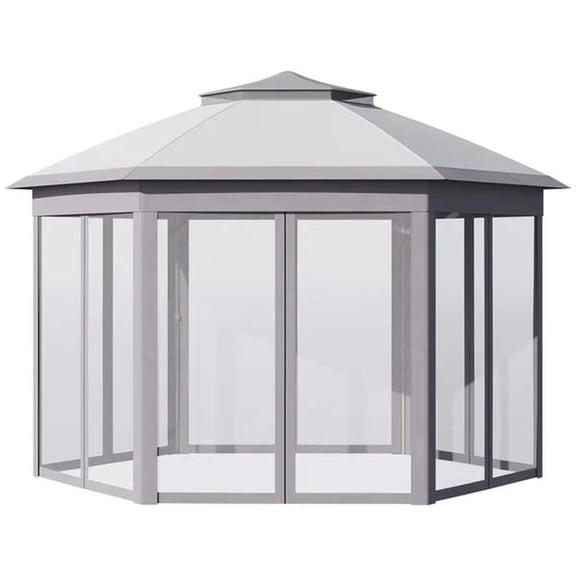 Pop Up Gazebo Canopy Tent with Zippered Mesh Sidewalls and Carrying Bag, Shelter for Patio Garden Backyard, Gray