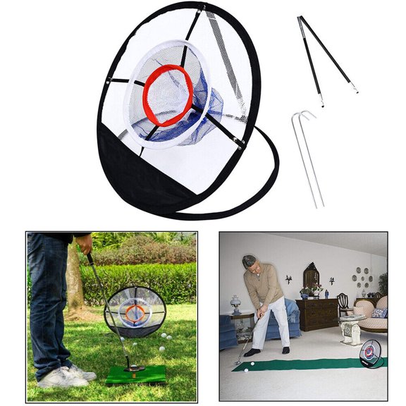 Pop-Up Golf Chipping Net Training Aid Target Pitching Cages Mats Outdoor/Indoor