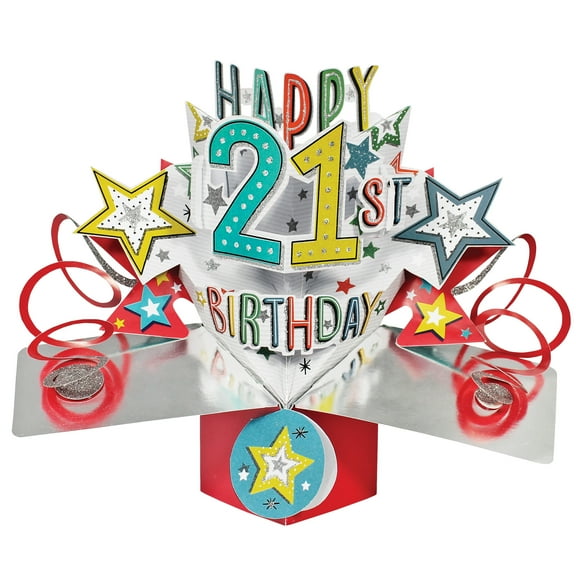 Pop-Up Greeting Card  21st (Milestone Birthday)
