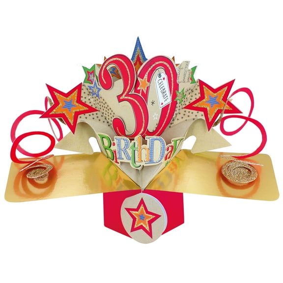 Pop-Up Greeting Card  30th Birthday (Milestone Birthday)