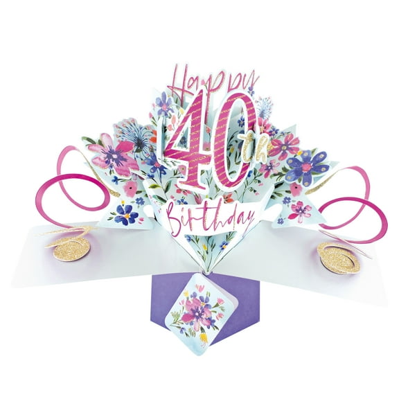 Pop-Up Greeting Card  40th Birthday (Milestone Birthday)