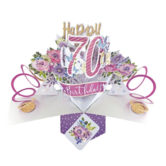 Pop-Up Greeting Card 70th Birthday (Milestone Birthday)