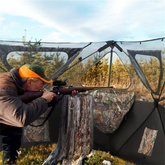 Pop-Up Hunting Blind - 2-Panel See-Through, 3 Shoot Through Ports