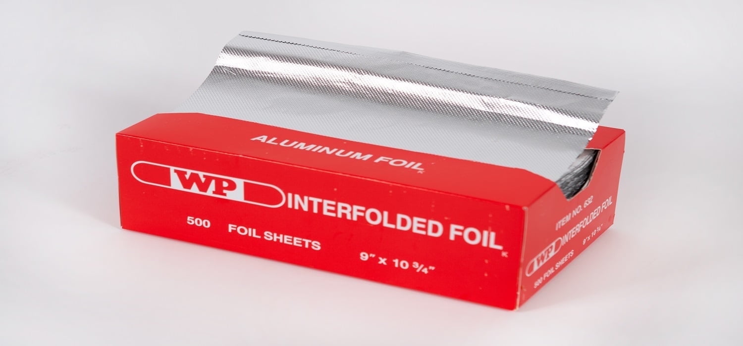 Pop-Up Interfolded Aluminum Foil Sheets 9" x 10 3/4" Silver 6 Boxes x 500/Box