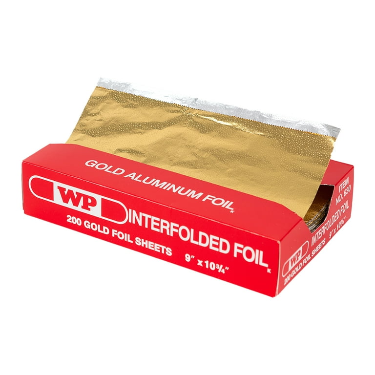 Foil Lux 12 x 10.8 inch Pop-Up Foil Sheets, 2000 Disposable Foil Papers for Food - Orange Peel Embossing, Interfolded, Gold Aluminum Foil Sheets, Grea