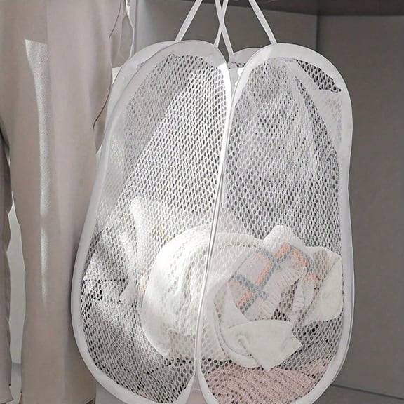 Pop Up Mesh Laundry Basket Lightweight Large Capacity Dirty Clothes Storage Basket with Handles Bathroom Organizer