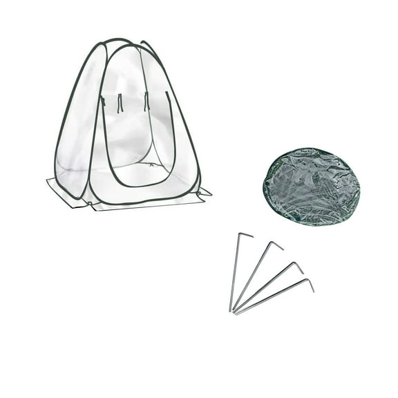 Pop Up Mini Greenhouse For Plant Protection, Foldable Winter Overwintering Tent With Ground Pins, Size: 27.56X27.56X31.50 Inches / Weight: 1.76 Lbs