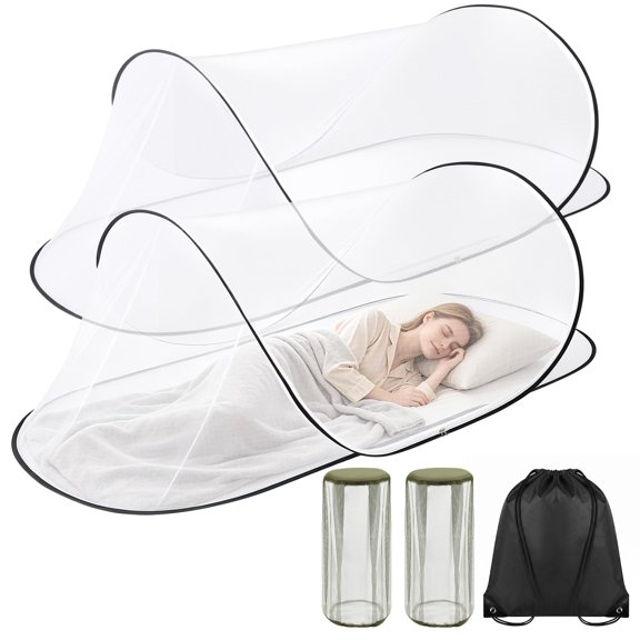 Pop Up Mosquito Net with Head Net, 2 Pack, 78 x 31 x 22 Inch