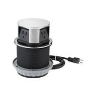 Link2Home Pop Up Outlet with USB, 3 Outlets, 2 USB Ports, Silver