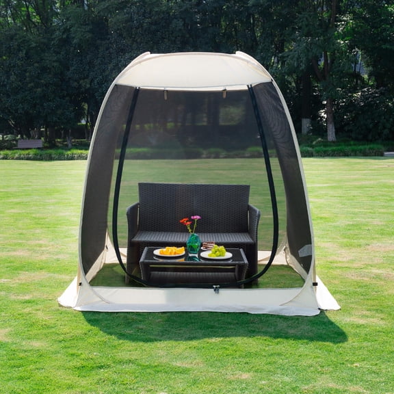Pop Up Screen House Gazebo With Mosquito Netting  Instant Uv Resistant Sun Shelter For Patio & Backyard Portable Tent 2-10 Person