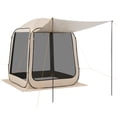 thumbnail image 1 of Pop Up Screen Tent 6x6 ft,Portable Outdoor Canopy with Awning&Carry Bag,4-6 Person Patio Shelter for Backyard,Camping,and Beach,Beige, 1 of 12